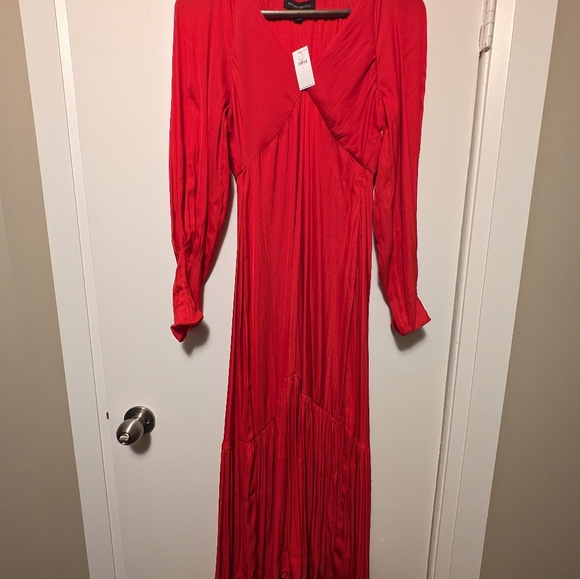 Banana Republic, v-neck maxi dress, orange red, size 0 - Picture 1 of 5